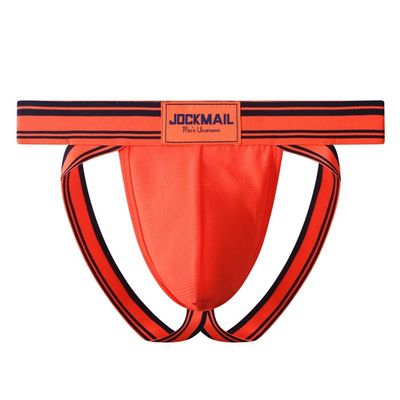 JOCKMAIL Men's Jockstrap Low Rise Athletic Supporter Briefs - Sport Underwear in Orange