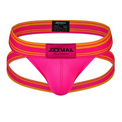 JOCKMAIL Men's Low Rise Athletic Supporter Jockstrap Briefs Sport Underwear Rose