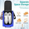 Wolt | Golf Shoe Bag for Travel- Zippered Shoes Carrier Bags with Ventilation & Double Outside Accessory Pocket for Socks, Tees, Golf Balls, Etc. for Women and Men (Blue) view 4