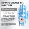 FINGER TEN Golf Gloves Men Right Handed Golfer Left Hand with Ball Marker 2 Pack Leather Breathable Comfortable Weathersof Grip Size Small Medium ML Large XL (Blue&Diamond, Large(Worn on Right Hand)) view 2