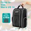 Wolt |Golf Shoe Bag for Travel- Zippered Shoes Carrier Bags with Ventilation & Double Outside Accessory Pocket for Socks, Tees, Golf Balls, Etc. for Women and Men (Black) view 2