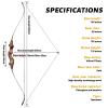 60" Black Hunter Takedown Recurve Bow 20-60 Lbs Wood Riser Right Hand Archery Bow Recurve Practice Bow with Arrows and Extra Bowstring for Adults Target Parctice (55LBS) view 2