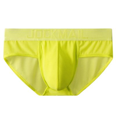 JOCKMAIL Mens Briefs Underwear Breathable Mesh Comfort Underwear Briefs Men Underpants Athletic Supporters for Men Yellow
