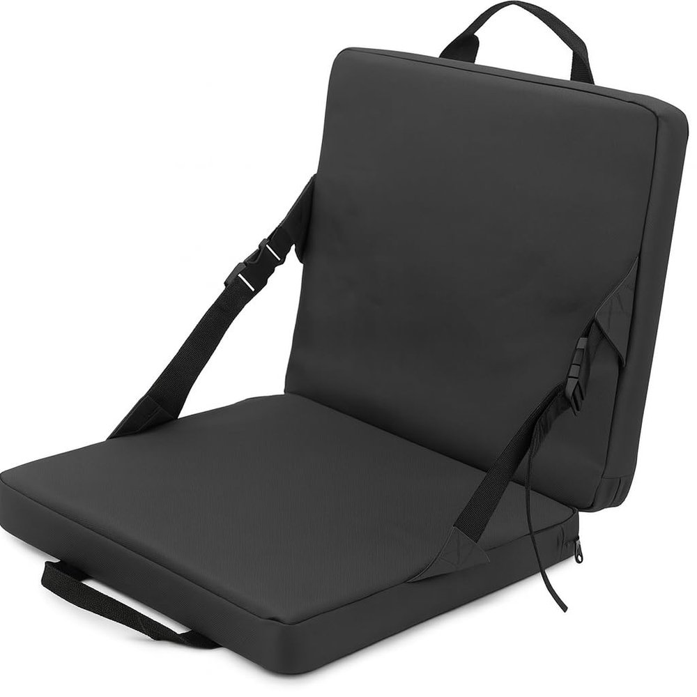 Alomejor Stadium Seat, Back Support Foldable Outdoor Chair Soft Sponge Cushion for Sports Fans Beach Lovers Outdoor Events
