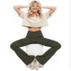 TOPYOGAS Women's Casual Bootleg Yoga Pants V Crossover High Waisted Flare Workout Pants Leggings Olive Green view 2