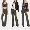 TOPYOGAS Women's Casual Bootleg Yoga Pants V Crossover High Waisted Flare Workout Pants Leggings Olive Green view 3