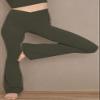 TOPYOGAS Women's Casual Bootleg Yoga Pants V Crossover High Waisted Flare Workout Pants Leggings Olive Green view 4