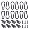 Glarks 48Pcs 1/4" Black Heavy Duty Carabiner Clip Spring Snap Hook with D-Ring Tie Down Anchor 1200 Lbs Capacity Kit for Camping Hiking Swing Boating Loading (Black) view 1