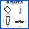 Glarks 48Pcs 1/4" Black Heavy Duty Carabiner Clip Spring Snap Hook with D-Ring Tie Down Anchor 1200 Lbs Capacity Kit for Camping Hiking Swing Boating Loading (Black) view 2