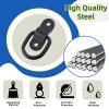 Glarks 48Pcs 1/4" Black Heavy Duty Carabiner Clip Spring Snap Hook with D-Ring Tie Down Anchor 1200 Lbs Capacity Kit for Camping Hiking Swing Boating Loading (Black) view 3