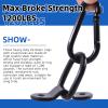 Glarks 48Pcs 1/4" Black Heavy Duty Carabiner Clip Spring Snap Hook with D-Ring Tie Down Anchor 1200 Lbs Capacity Kit for Camping Hiking Swing Boating Loading (Black) view 4