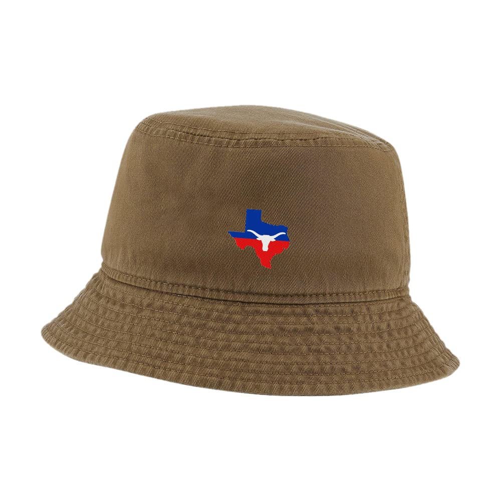LexiuYibai Bucket Hat for Men Women Texas Flag with Longhorn Embroidered Washed Cotton Unisex Bucket Hats (Khaki,7 1/2)