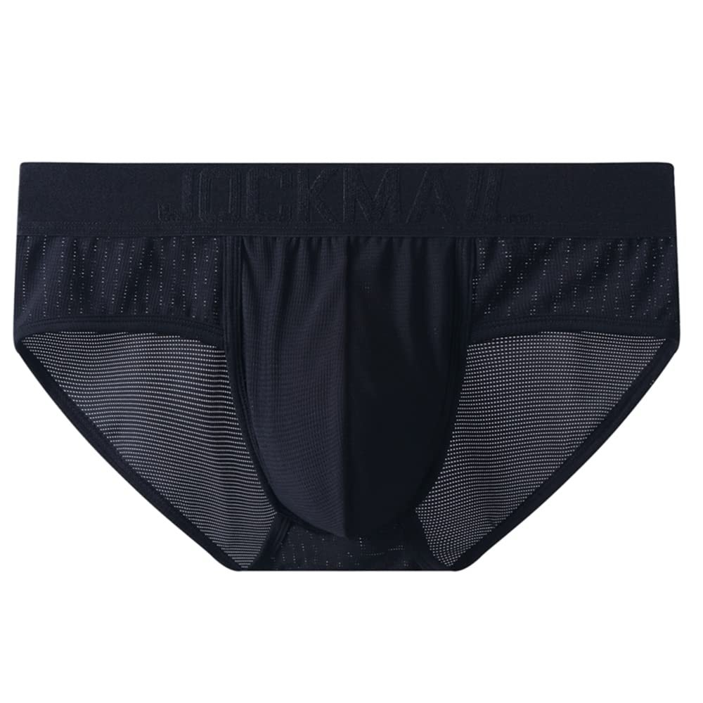 JOCKMAIL Mens Briefs Underwear Breathable Mesh Comfort Underwear Briefs Men Underpants Athletic Supporters for Men Black