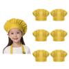 TopTie 6 Pack Chef Hat for Kid & Adult, Cotton Elastic Adjustable Kitchen Cooking Baking Hat-Yellow-S view 1