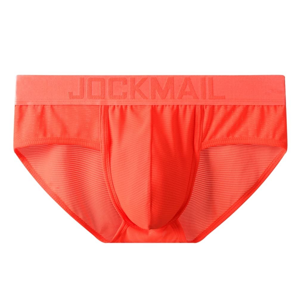 JOCKMAIL Mens Briefs Underwear Breathable Mesh Comfort Underwear Briefs Men Underpants Athletic Supporters for Men Orange