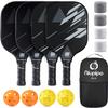 niupipo Pickleball Paddles, Lightweight Pickleball Rackets w/Fiberglass Surface, Honeycomb Core, USAPA Approved Pickleball Paddle Set of 4 Racquets, 1 Bag, 4 Grip Tapes, 4 Balls for Indoor & Outdoor view 1
