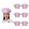 TopTie 6 Pack Chef Hat for Kid & Adult, Cotton Elastic Adjustable Kitchen Cooking Baking Hat-Light Pink-L view 1