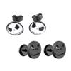 2Pcs Stainless Steel Gothic Skull Face Halloween Earrings Punk Coktail Party Biker Stud Earrings For Women Men view 1