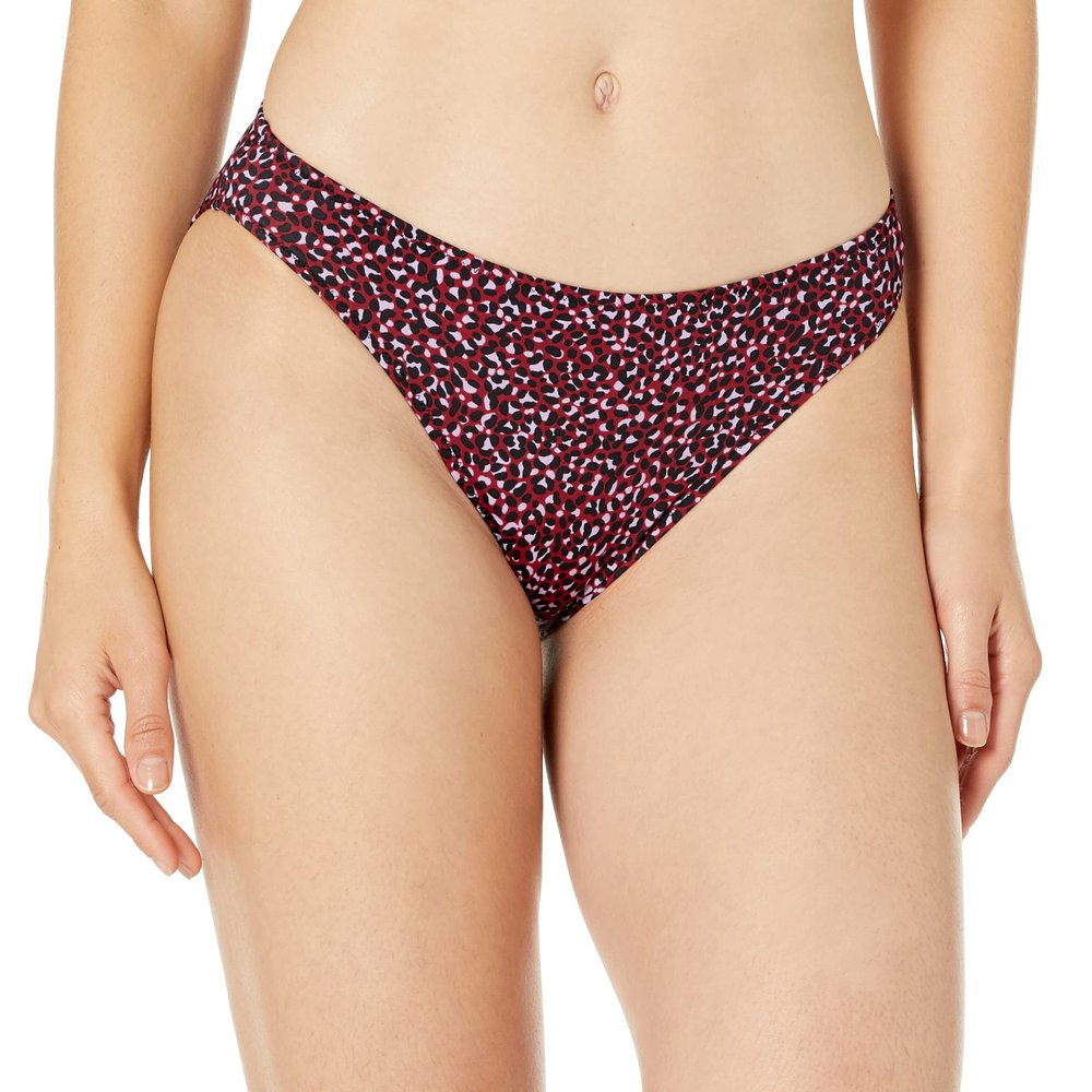 Amazon Essentials Women's Classic Bikini Swimsuit Bottom, Brick Red Leopard, Medium