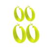 2Pairs Candy Color 4MM and 5MM Women 80s 90s Hoop Earrings Big Chunky Large Retro Neon Earrings for Lady Costume Party Disco Jewelry-yellow view 1