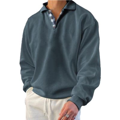 NEOXOL 2022 Gentleman Ocean Casual Tops, Polo Sport Long Sleeve Shirts Sweatshirt for Men (Gray,XL)