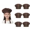 TopTie 6 Pack Chef Hat for Kid & Adult, Cotton Elastic Adjustable Kitchen Cooking Baking Hat-Coffee-L view 1