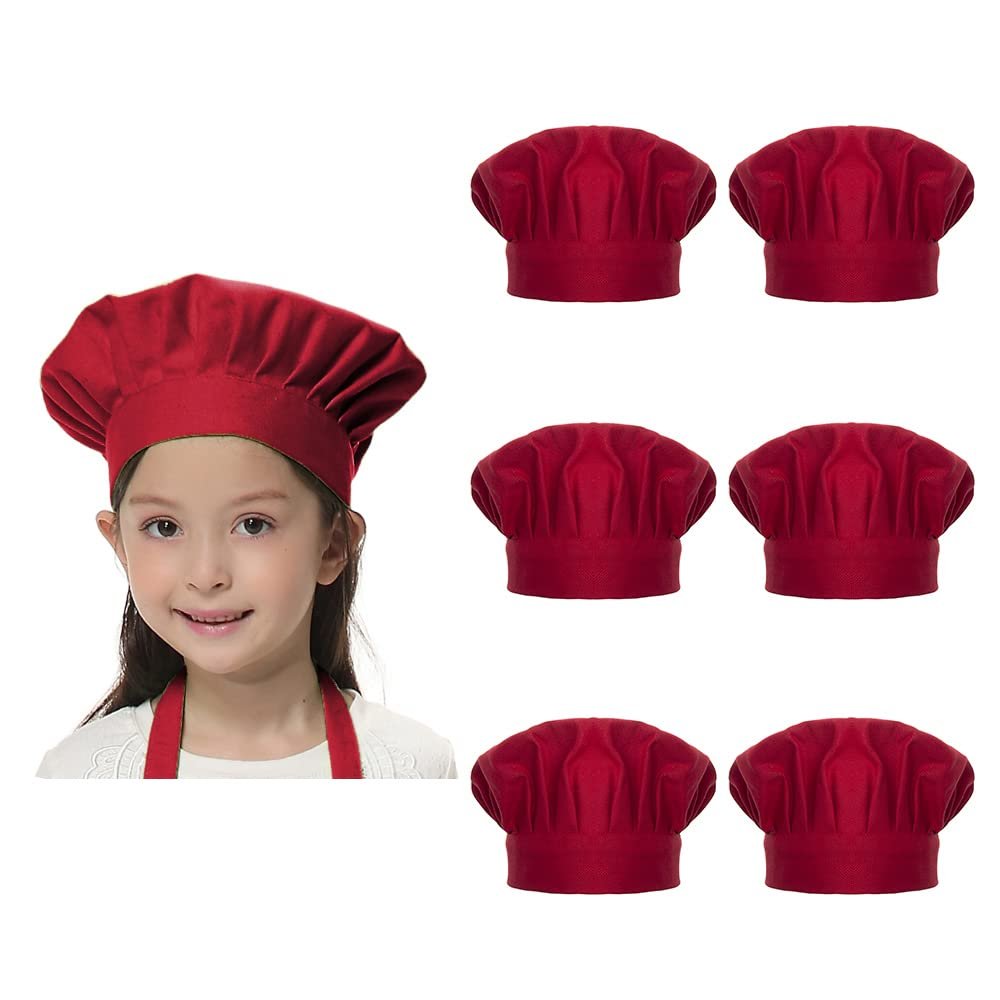 TOPTIE Chef Hat for Kids and Adults, Cotton Elastic Adjustable Baking Hat