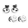 2Pcs Stainless Steel Gothic Skull Face Halloween Earrings Punk Coktail Party Biker Stud Earrings For Women Men view 1