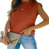 Amarmia Women's Mock Neck Knit Sweater Vest Sleeveless Casual Trendy Summer Ribbed Pullover Tank Tops Brick Red view 1