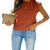 Amarmia Women's Mock Neck Knit Sweater Vest Sleeveless Casual Trendy Summer Ribbed Pullover Tank Tops Brick Red view 2