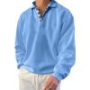 2022 Gentleman Ocean Casual Tops, Polo Sport Long Sleeve Shirts Sweatshirt for Men (Blue,XL) view 1