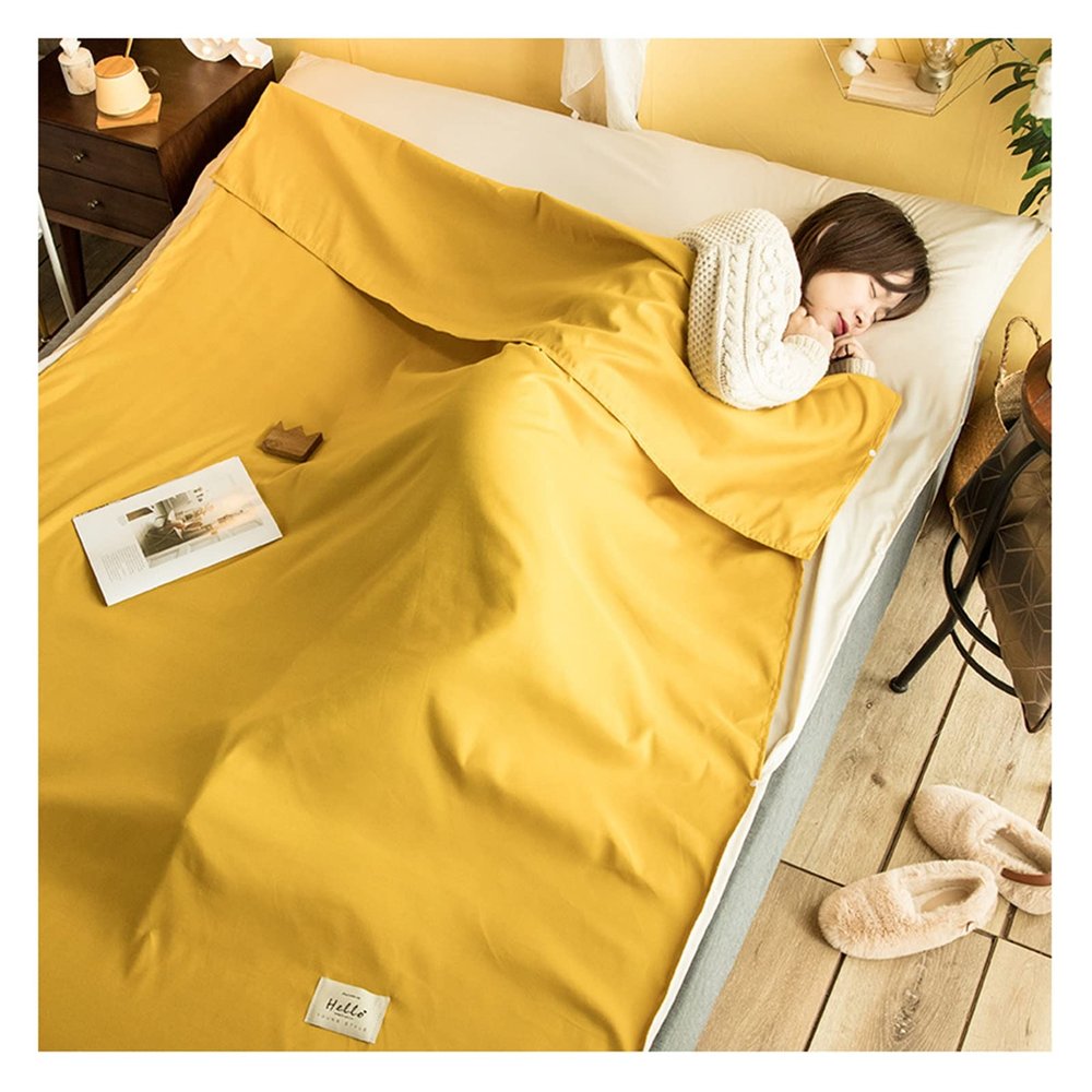 Sleeping Bag Liners Compact Cotton Sleeping Bag Sleeping Bag Liner, Lightweight Portable Travel Camping Hotel Sleeping Bag Sheet, for Single and Double (Size : 200x215cm/78.74x84.64in)