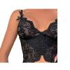 DGHM-JLMY Lady V-Neck Bodysuit Underwear Boudoir Outfits Sexy Corset Chemise With Garter Belt Lace Babydoll Teddy Nightwear (Black,Small) view 4