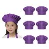 TopTie 6 Pack Chef Hat for Kid & Adult, Cotton Elastic Adjustable Kitchen Cooking Baking Hat-Purple-M view 1