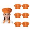 TopTie 6 Pack Chef Hat for Kid & Adult, Cotton Elastic Adjustable Kitchen Cooking Baking Hat-Orange-L