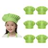 TopTie 6 Pack Chef Hat for Kid & Adult, Cotton Elastic Adjustable Kitchen Cooking Baking Hat-Green-L view 1