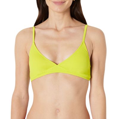 Amazon Essentials Women's Light-Support Triangle Bikini Swimsuit Top with Adjustable Straps, Lime Green, XX-Large