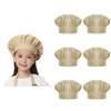 TopTie 6 Pack Chef Hat for Kid & Adult, Cotton Elastic Adjustable Kitchen Cooking Baking Hat-Khaki-L view 1