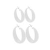 2Pairs Candy Color 4MM and 5MM Women 80s 90s Hoop Earrings Big Chunky Large Retro Neon Earrings for Lady Costume Party Disco Jewelry-white view 1
