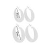 2Pairs Candy Color 4MM and 5MM Women 80s 90s Hoop Earrings Big Chunky Large Retro Neon Earrings for Lady Costume Party Disco Jewelry-white view 2