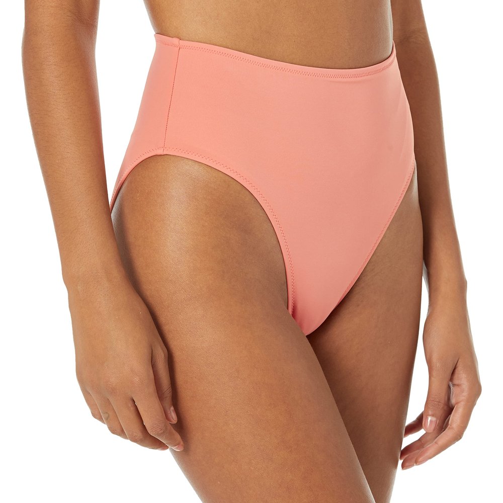 Amazon Essentials Women's High Waist High Leg Bikini Bottom, Coral Pink, XX-Large