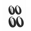 2Pairs Candy Color 4MM and 5MM Women 80s 90s Hoop Earrings Big Chunky Large Retro Neon Earrings for Lady Costume Party Disco Jewelry-black view 2