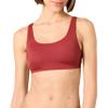 Amazon Essentials Women's Scoop Neck Swim Crop Top, Brick Red, X-Large view 1