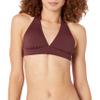 Amazon Essentials Women's Light-Support Padded Tie Halter Bikini Swimsuit Top (Available in Plus Size), Deep Brown, Small