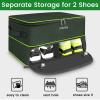 YOREPEK 2 Layer Golf Trunk Organizer Storage for 2 Pair Shoes, Car Trunk Storage with Adjustable Dividers Separate Compartments for Golf Supplies, Gloves, Balls, Tees, Cool Gifts for Golfers, GREEN view 3