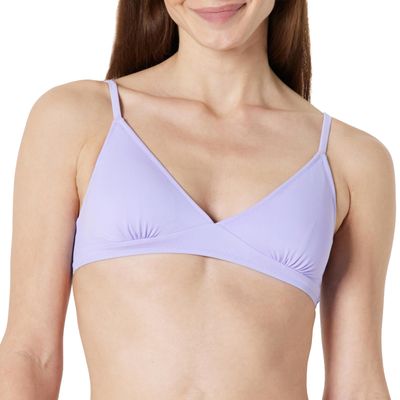 Amazon Essentials Women's Light-Support Classic Bikini Swimsuit Top, Lavender, X-Large
