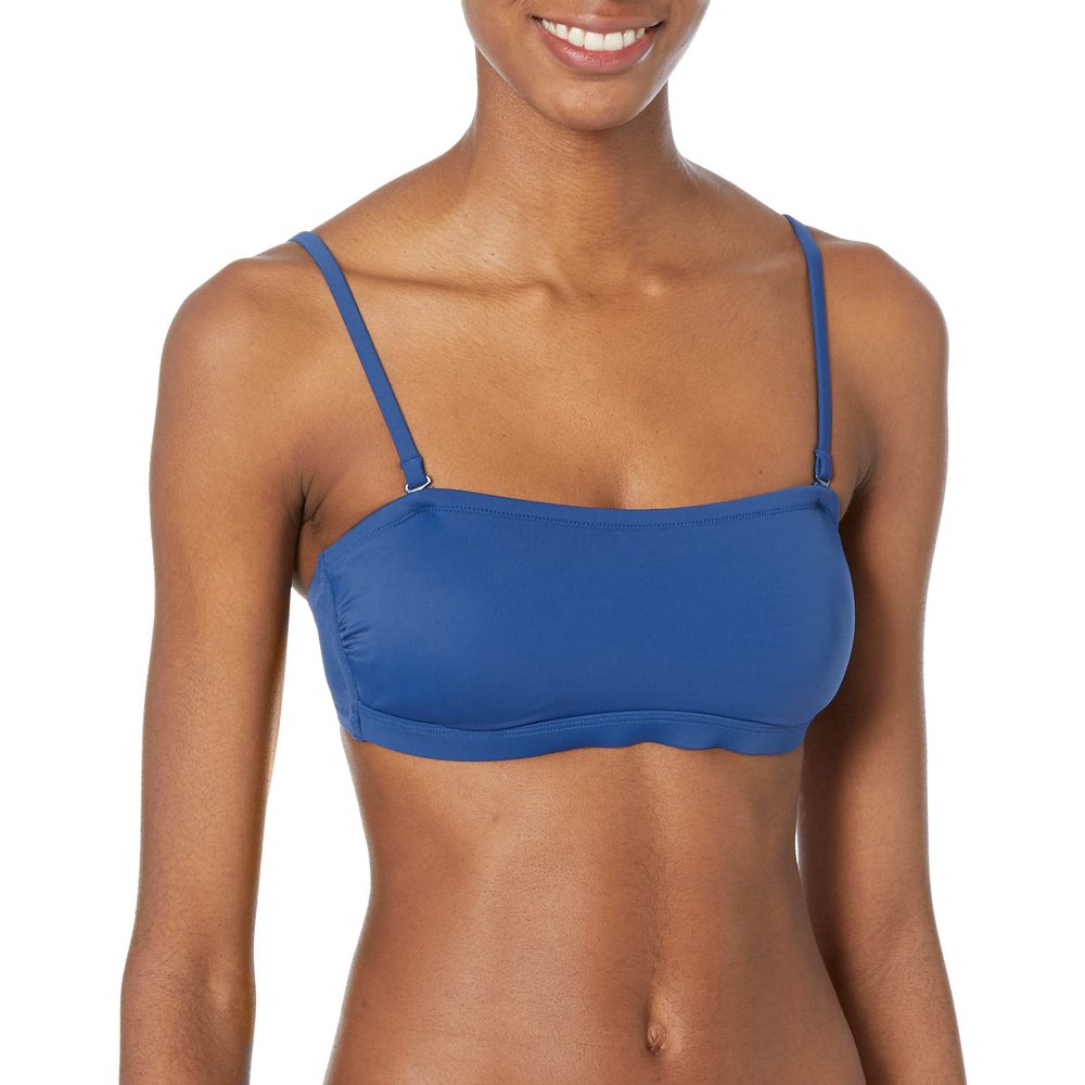 Amazon Essentials Women's Bandeau Swim Top, Deep Blue, XX-Large
