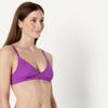 Amazon Essentials Women's Light-Support Triangle Bikini Swimsuit Top with Adjustable Straps, Violet, X-Small view 3