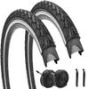 2 Pack Black Wall 700x35c Bike Tires with 2 Inner Tubes and 2 Levers,Road Bicycle Tires for City Commuter Urban Roads Trails Pavement Surface view 1