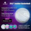 Kuangmi Reflective Glowing Basketball Holographic Luminous for Night Game Light Up Basket Ball Men's Official Size 7 29.5",White view 2
